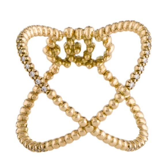 NIB Gucci 18K Diamond GG Running X Ring Size 6 - Picture 3 of 7